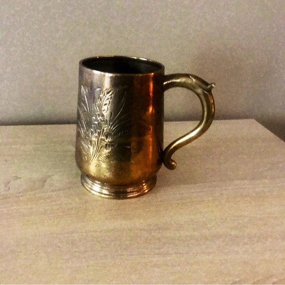 Other - Vintage etched brass mug.